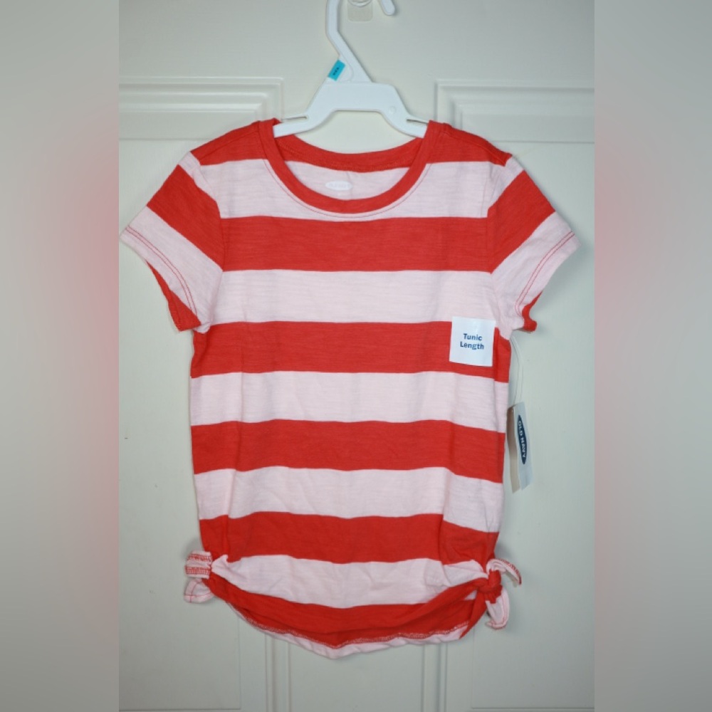 NWT: Old Navy Girls Stripe Tunic Top, Red and Pink SIZE 5t